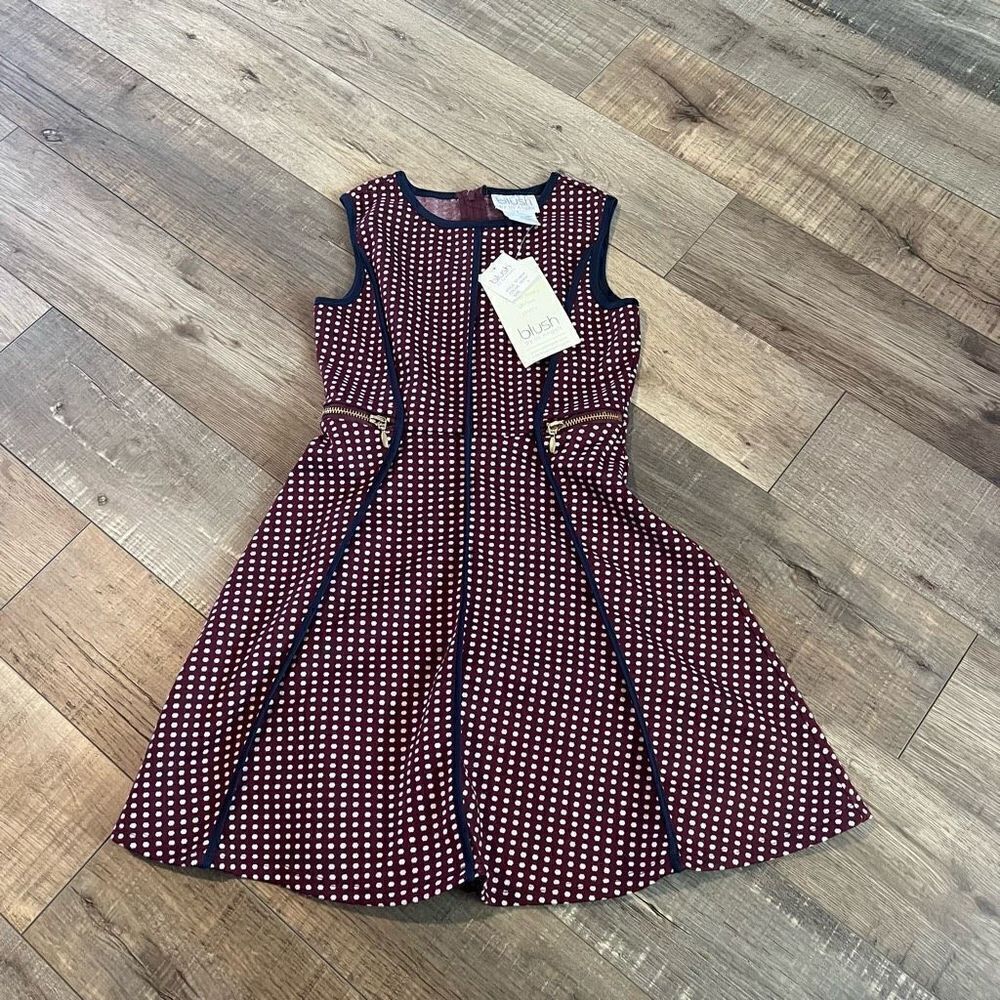 Us Angels Girl's Dotted
Jacquard Dress Wine Size 7